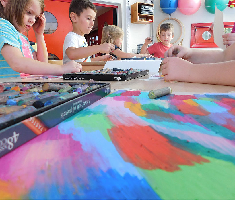 Kunstworkshops in Kindertagestätten: Monotypie