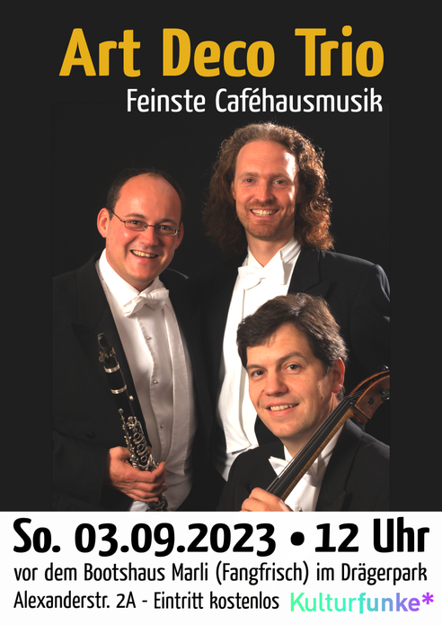 Feinste Caféhausmusik mit dem Art Deco Trio