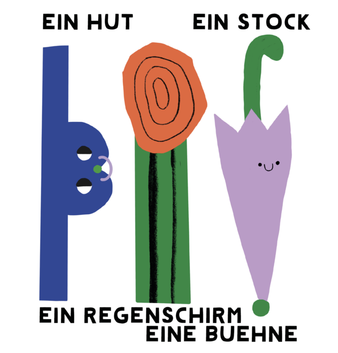 EIN HUT I EIN STOCK I EIN REGENSCHIRM I EINE BÜHNE