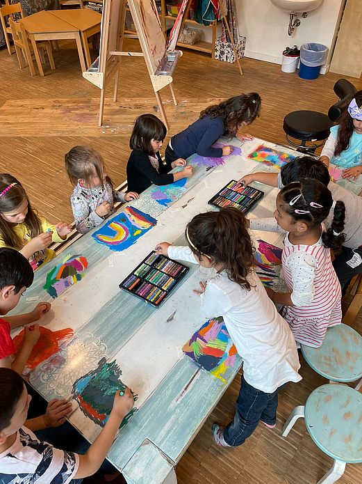 Kunstworkshops in Kindertagestätten: Monotypie