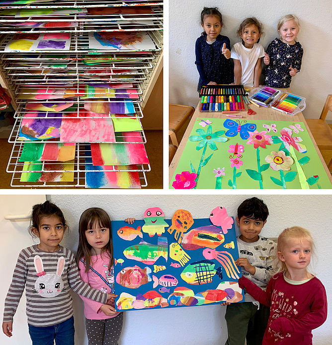 Kunstworkshops in Kindertagesstätten: Collagen