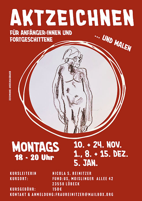 Aktzeichnen für Anfänger:innenund Fortgeschrittene